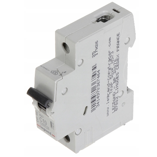 Wyłącznik nadprądowy Legrand RX3 1P C 10A 419200 EAN (GTIN) 3414970367464