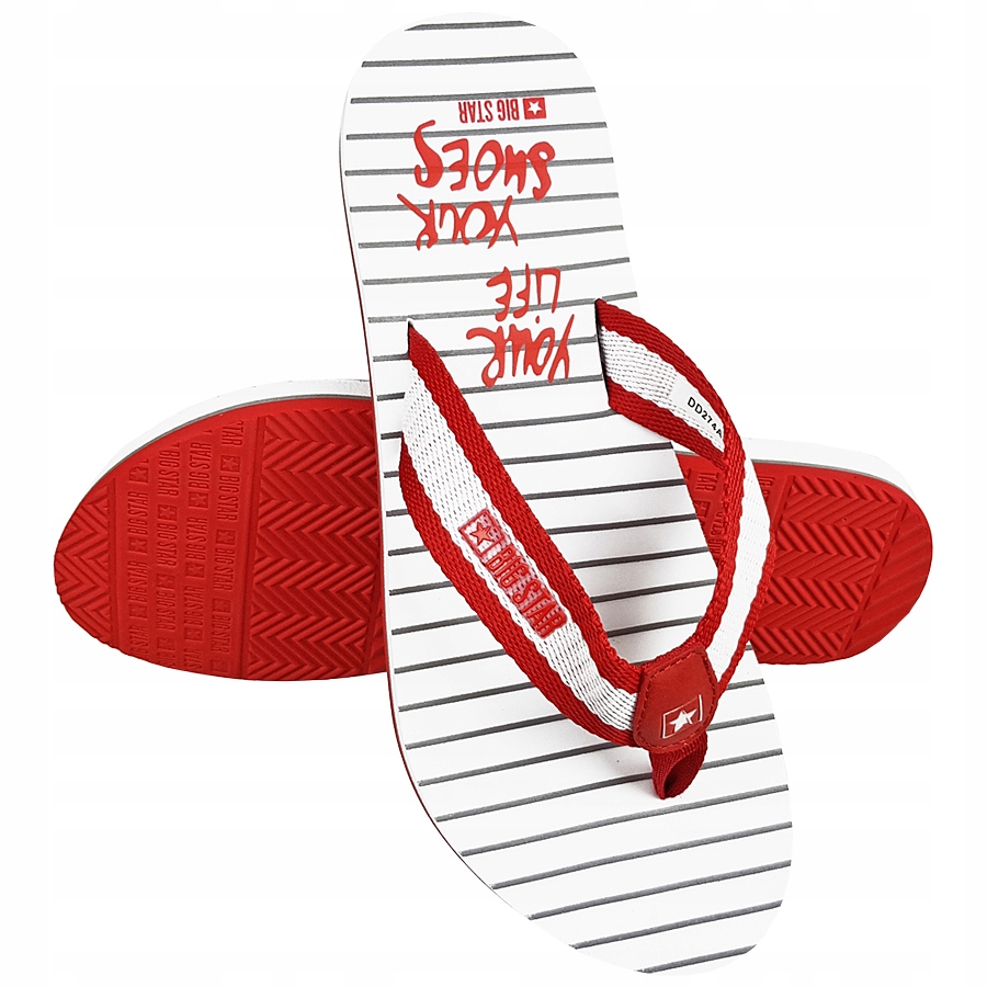 

Klapki Big Star damskie czerwone DD274a249 37