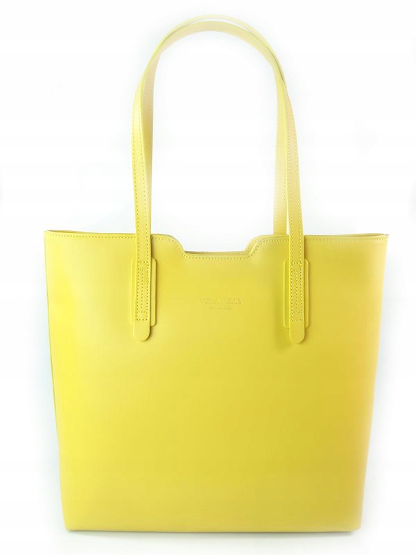 

Duża Włoska Torba Vera Pelle Na Ramię Żółta