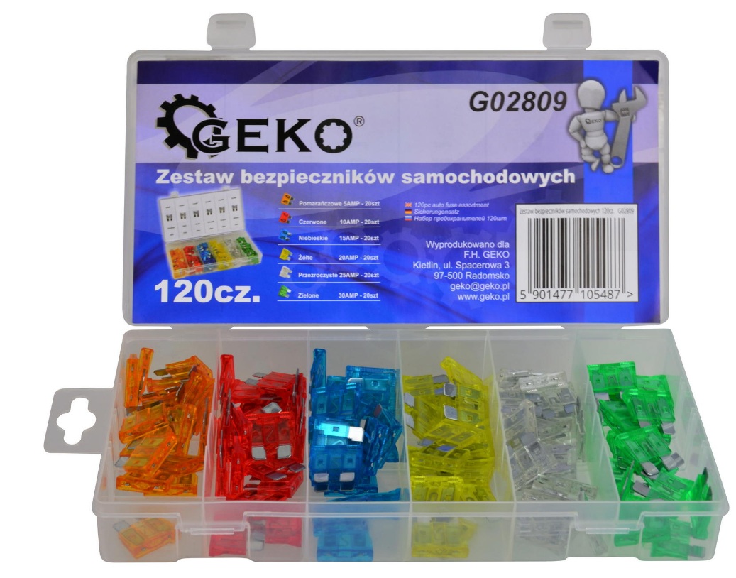 

Bezpieczniki Samochodowe Zestaw 120SZT 5A-30A