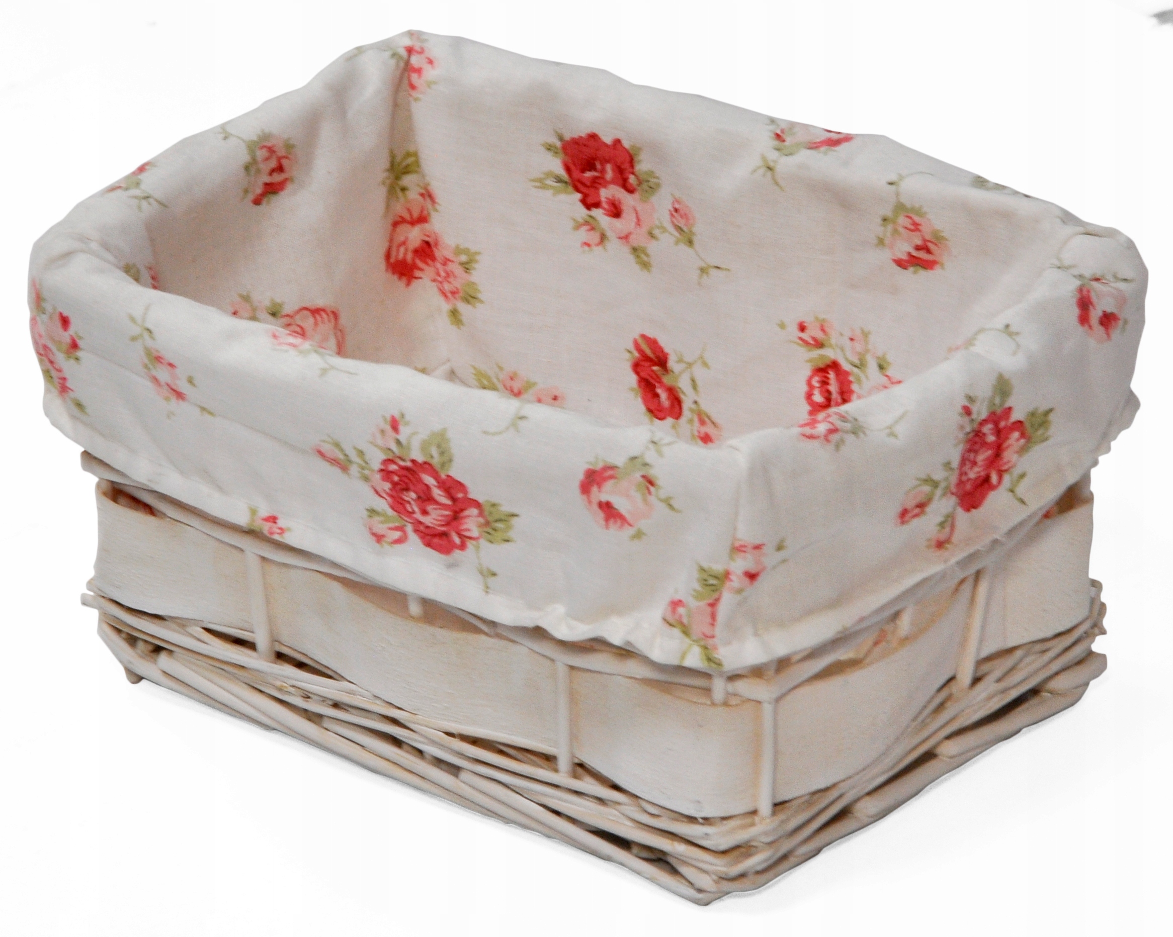 KOSZ WIKLINOWY BIAŁY S Wyściółka Tkanina