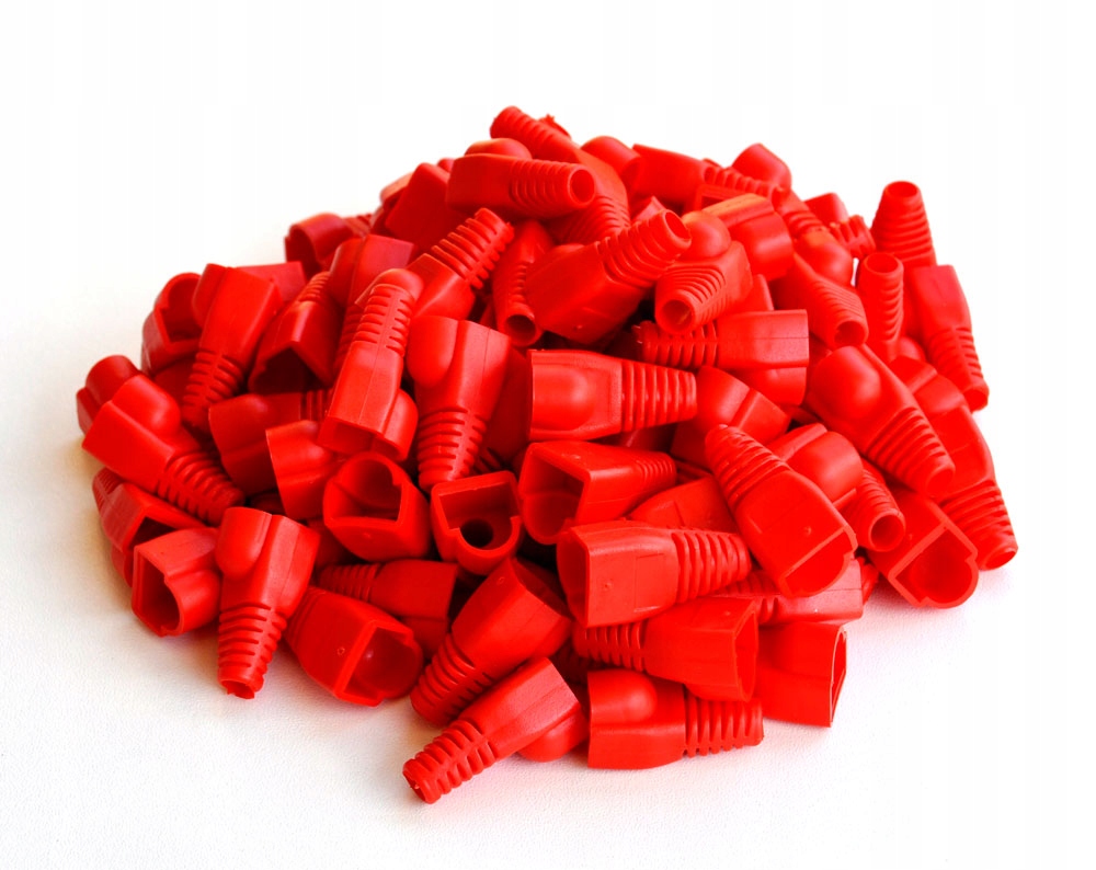 

Osłona osłonki wtyku 8p8c RJ-45 RJ45 100szt czerwo