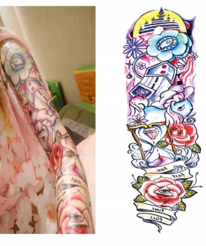 NAKLEJANY TATUAŻ KALKOMANIA TATTOO KWIATY