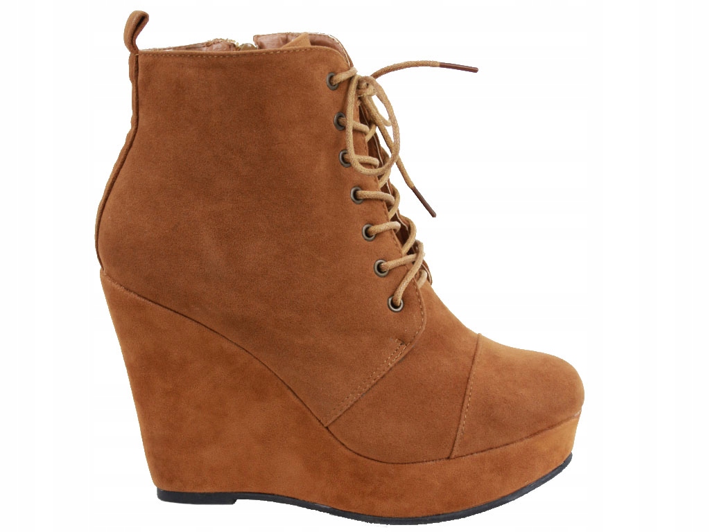 

Botki Na Koturnie Zamszowe Camel Rude A8 T5517 39