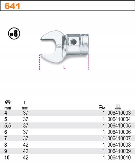 ГОЛОВКА С ПЛОСКОЙ ГОЛОВКОЙ ДЛЯ РУЧЕК 4MM BETA 641/4
