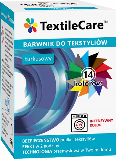 

TextileCare Barwnik Farba 600g Ubrań Tkanin Turkus