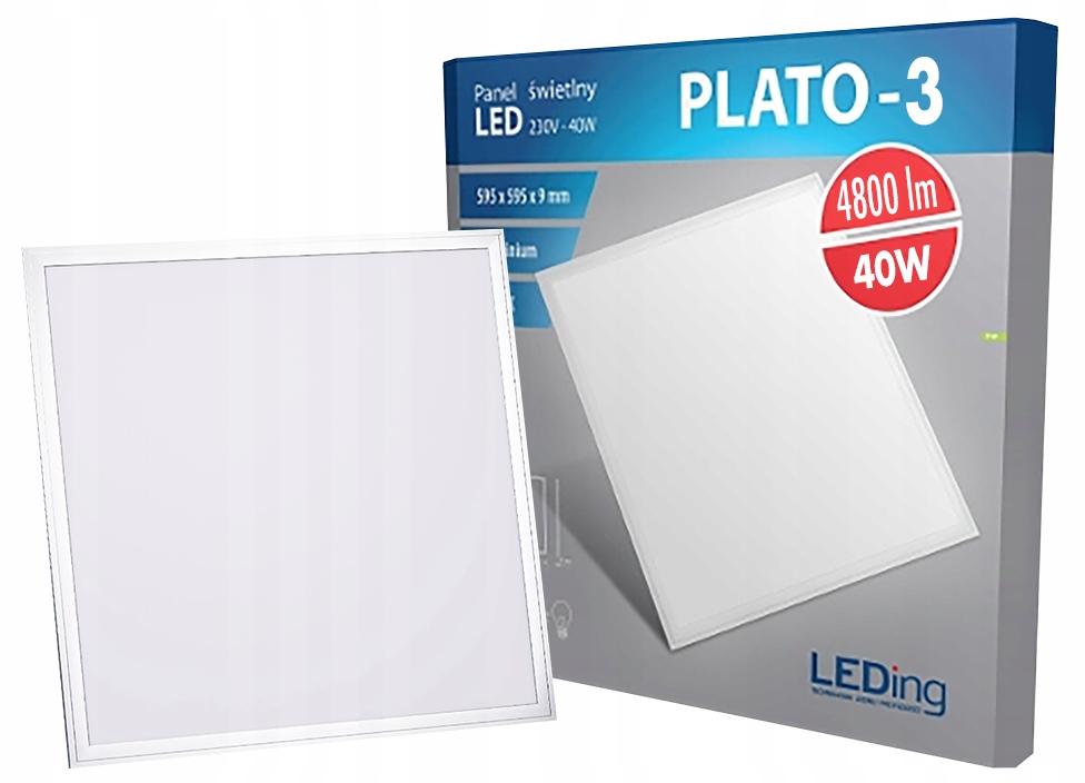 Panel Led 40W 4800lm natynk 60x60cm 4000K 120lm/W