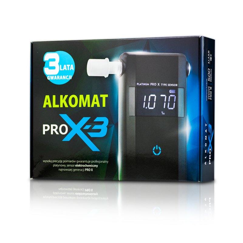 Alkomat AlcoFind PRO X3 + Kalibracje + Latarka Marka PRO X
