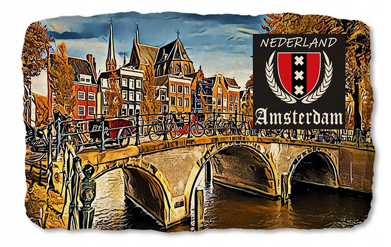 AMSTERDAM 2 HOLANDIA magnes na lodówkę kamień 180A