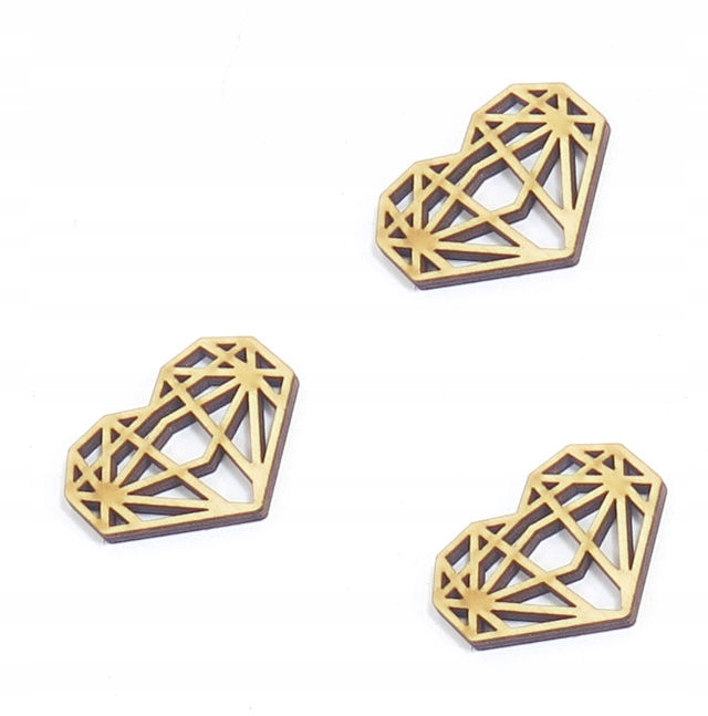 

3x Dekor Ażurowe Geometryczne Serce 40x33mm OS99