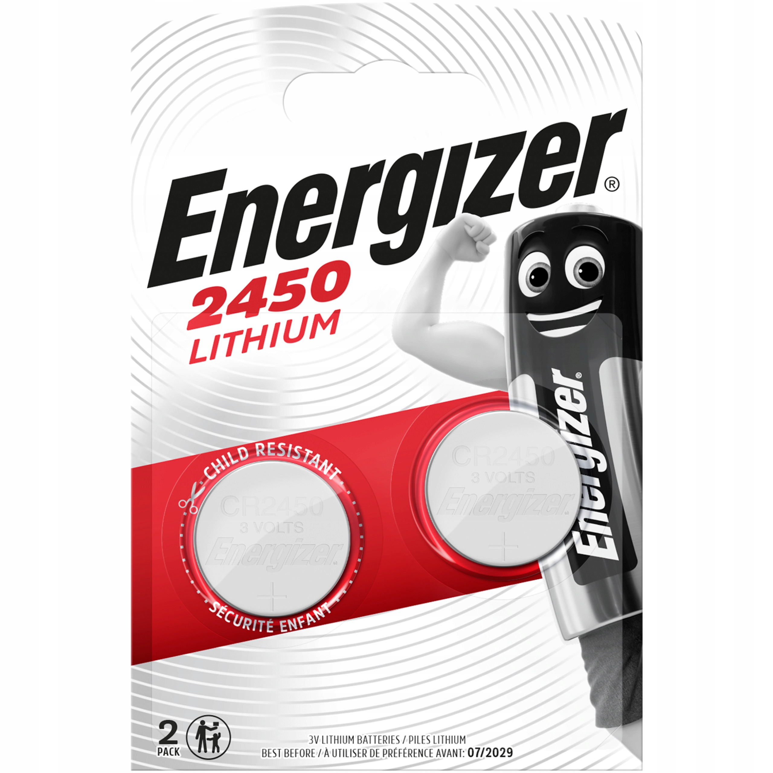 

2x Bateria Energizer CR2450 DL2450 Lithium 3V