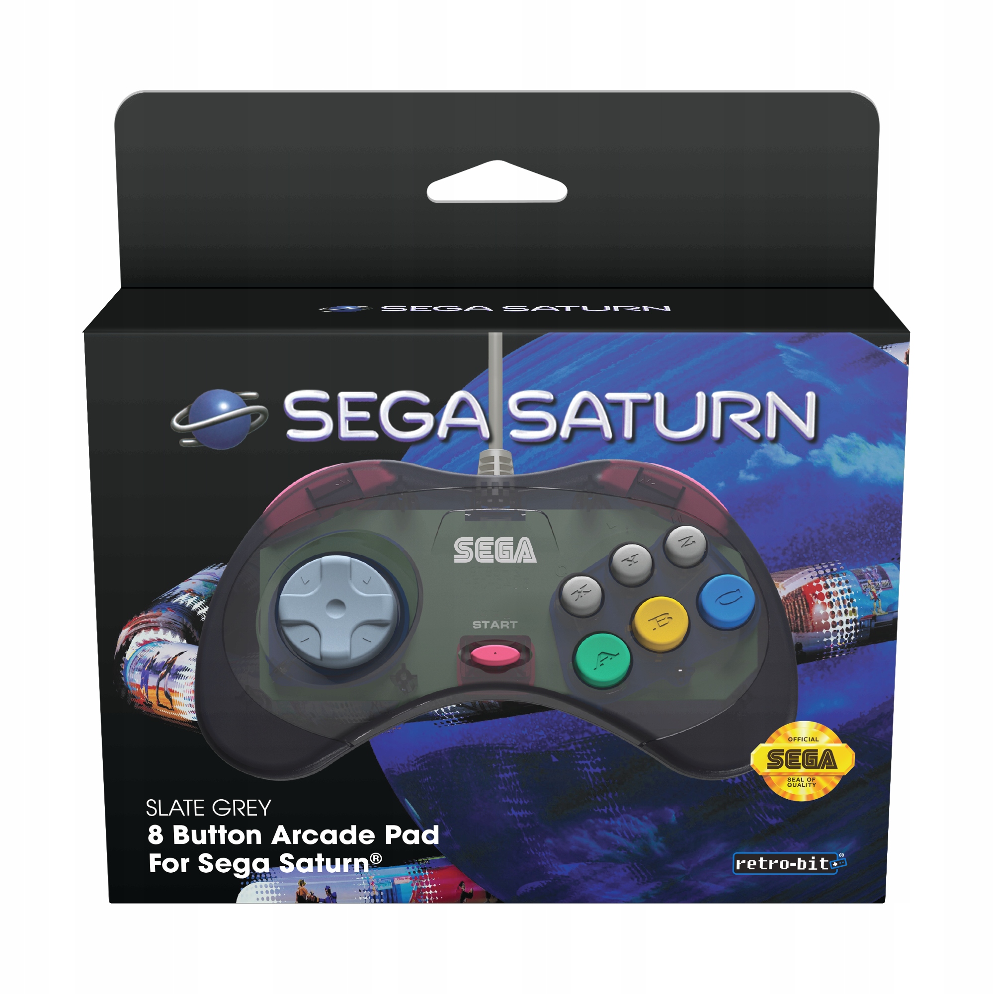 Kontroler RetroBit Official SEGA Saturn Slate Grey