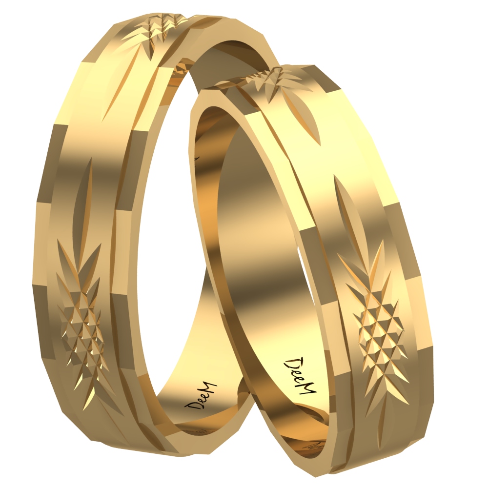 ZŁOTE OBRĄCZKI ŚLUBNE DIAMENTOWANE ZŁOTO 585 5mm Marka Świat Obrączek