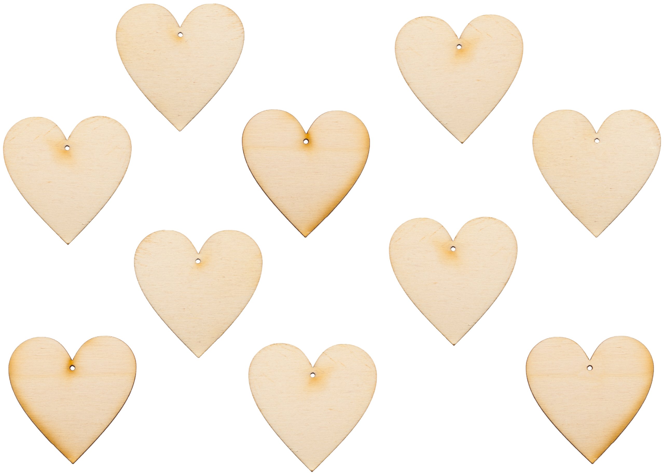 Drewniane SERCE 4cm 10szt ZAWIESZKA SCRAPKI DEKOR