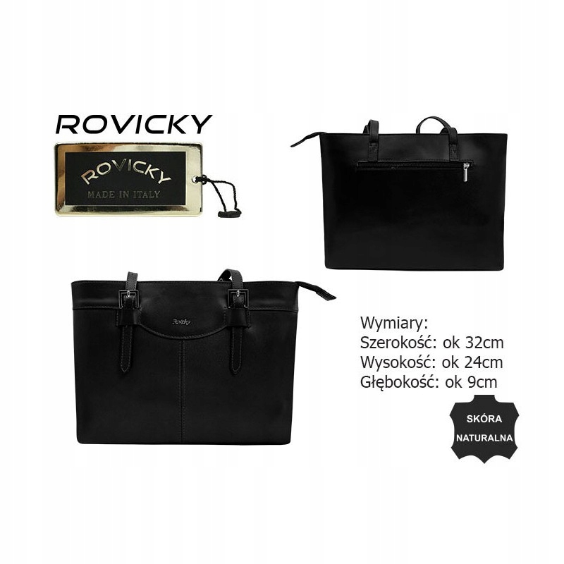 Torba skórzana torebka aktówka ROVICKY skóra Rodzaj aktówka