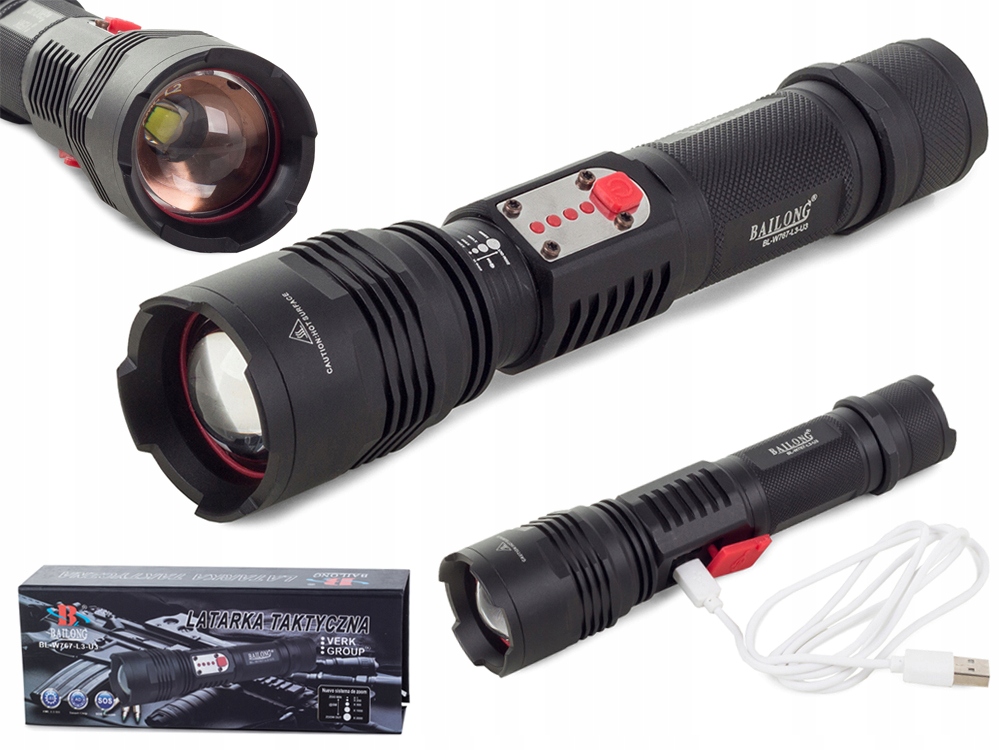 

Bailong Latarka Wojskowa Cree Led Usb XML-L2-U2