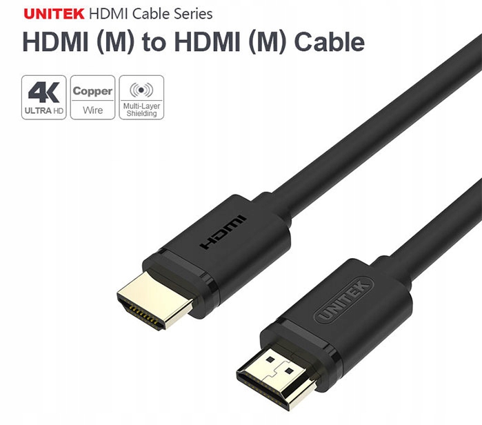 Unitek Y-C137M Kabel HDMI v2.0 1,5m Złącze 1 Męska
