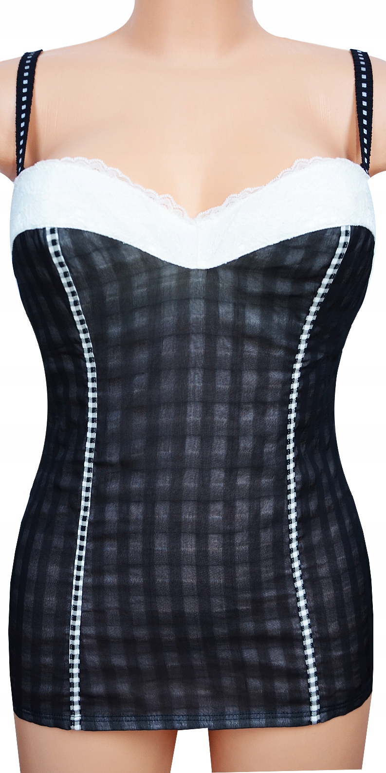 Новый INTIMISSIMI черный топ / клетчатый корсет 75B