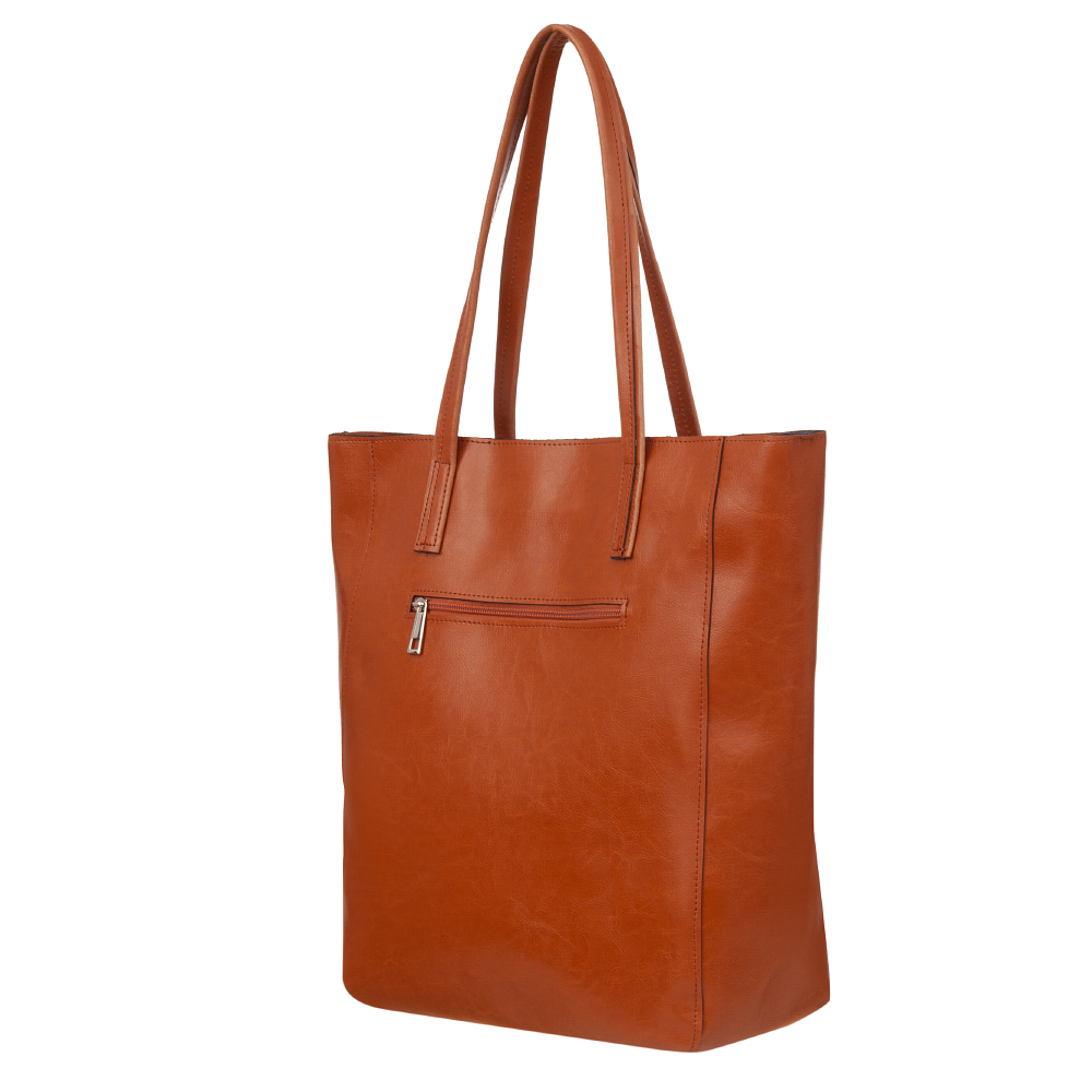 DUŻA RUDA SKÓRZANA TOREBKA CAMEL TORBA SKÓRA NATURALNA XL Marka DAN-A