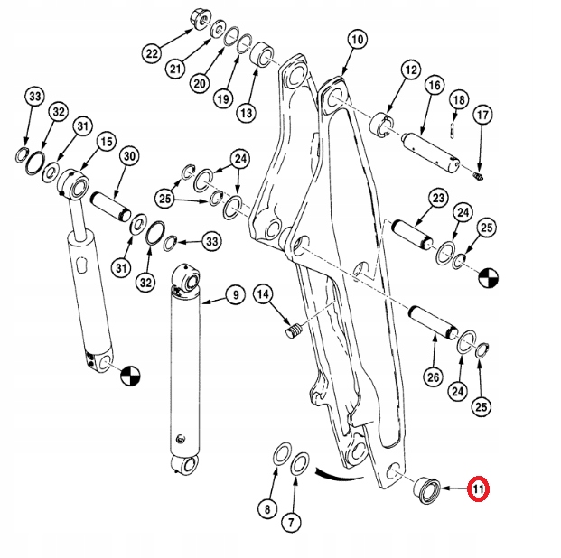 SWORZNIE TULEJE KONIK BOOM CASE 580SLE 590SLE OEM Producent czesci inny