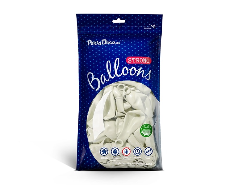 BALONY BIAŁE pastelowe mocne 27 cm 12 cali 50 szt do girland komunia ślub Kod producenta SB12P-008-50
