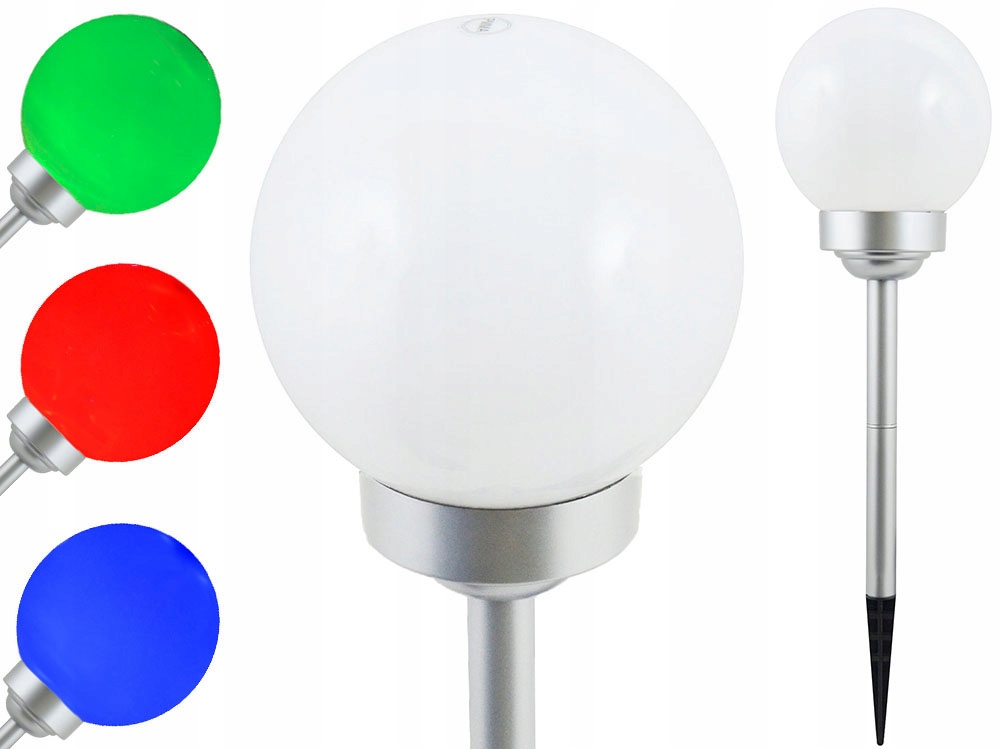 

lampa solarna Rgb kolor led Biała Kula 10cm PR-10