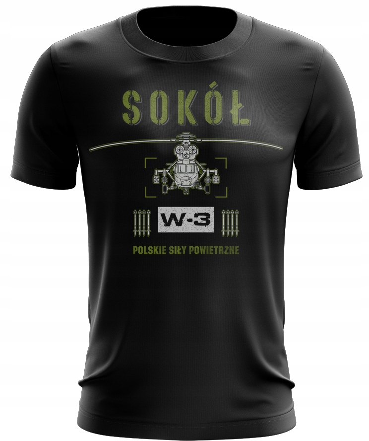 

Sokół W-3 koszulka wojskowa ze śmigłowcem r. M
