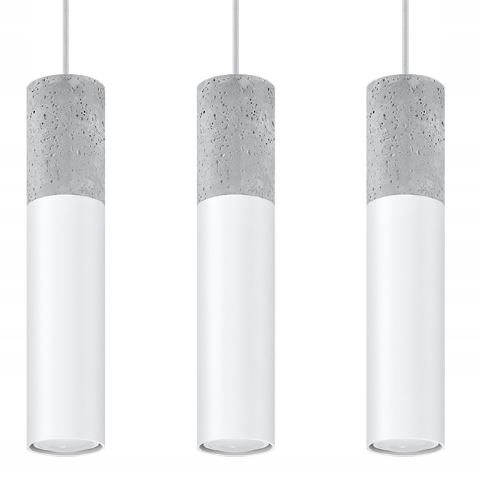 

Lampa Zwis Borgio 3 Biała Stal Beton Loft Sollux