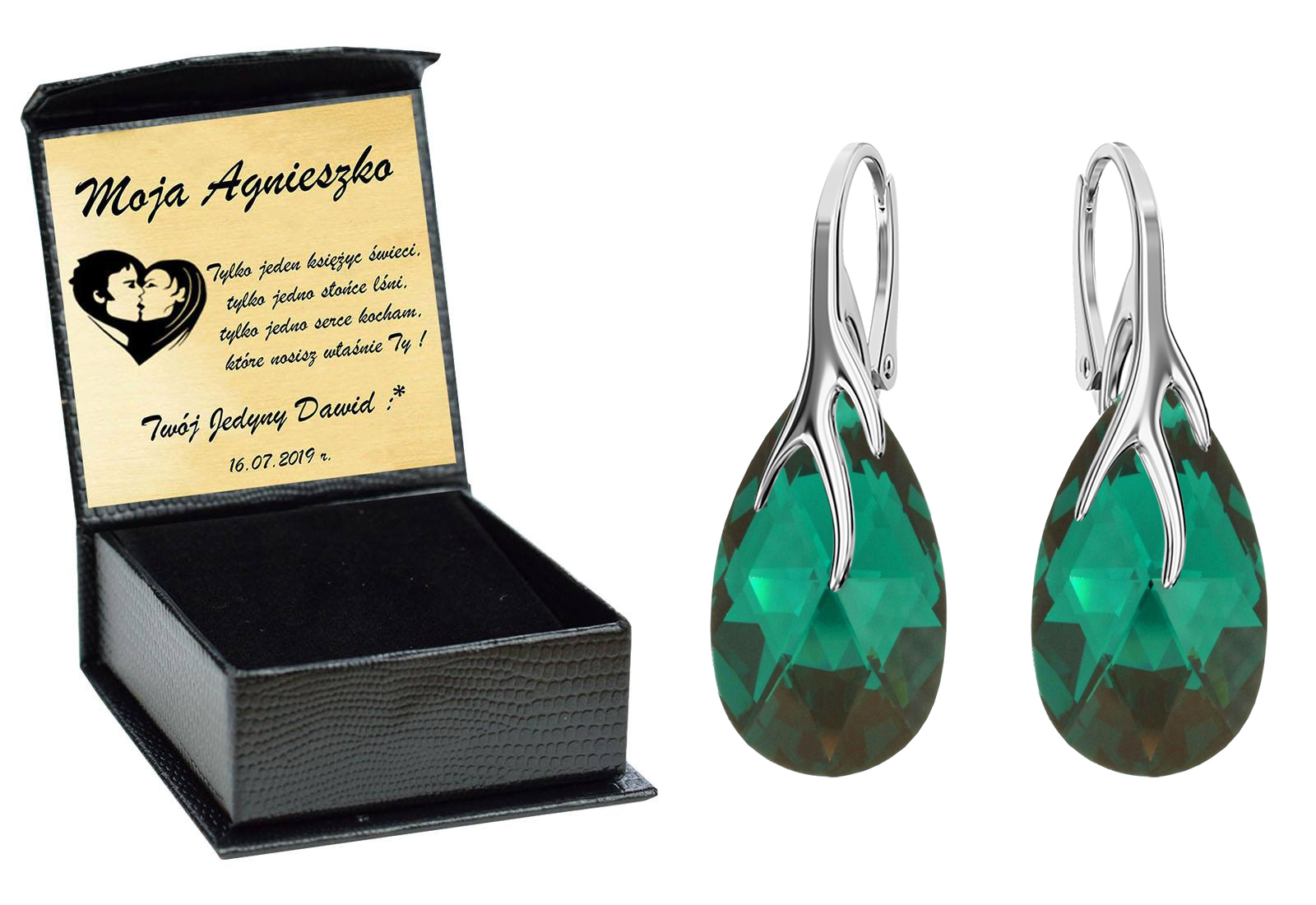

Drapieżne Kolczyki Swarovski Srebro 925 Emerald