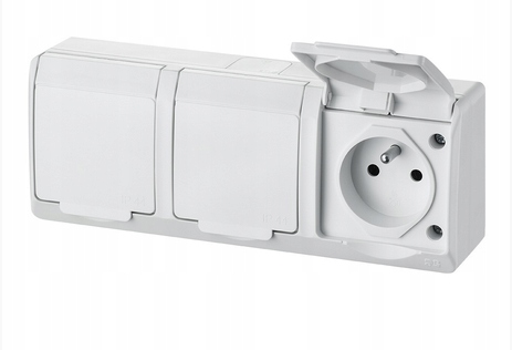 

Gniazdo Potrójne Hermetyczne Hermes IP44 3x2P+Z