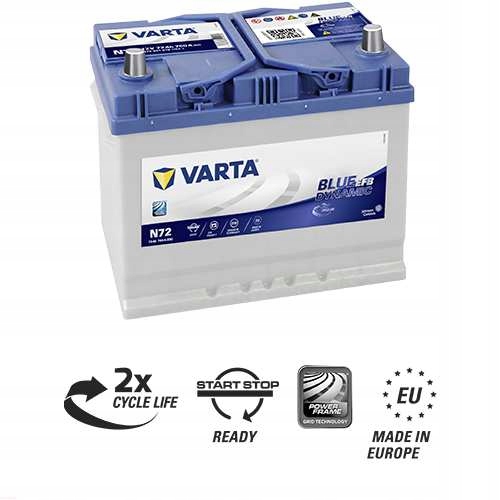 AKUMULATOR VARTA BLUE EFB 72Ah Start-Stop ASIA N72