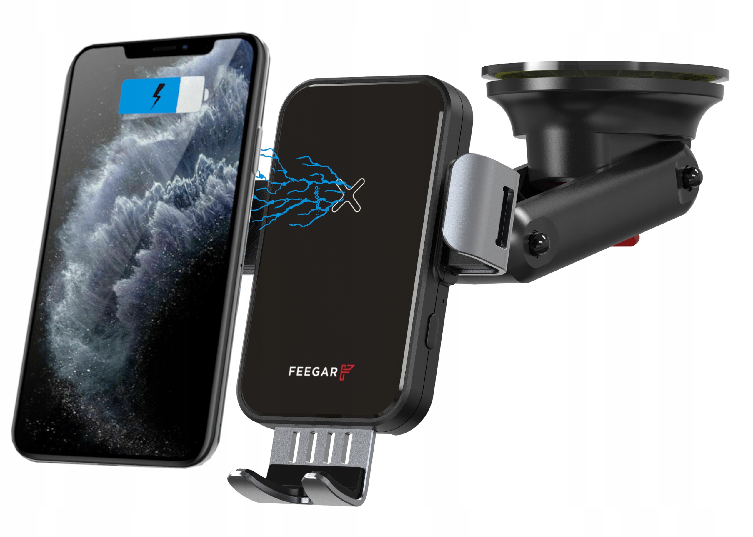 Feegar QH300 Uchwyt samochodowy z ładowaniem Qi15W