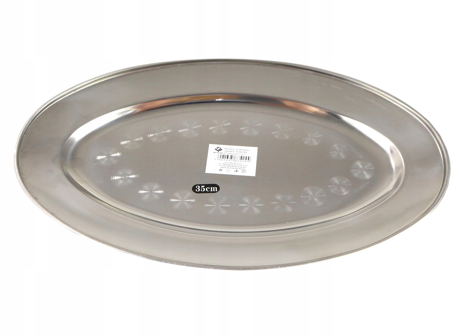 PÓŁMISEK METALOWY OWALNY ZDOBIENIE 35 cm 134436