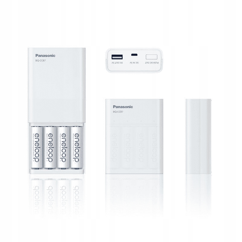 Eneloop Ładowar.usb+funkca Powerbank BQ-CC87+4xAA