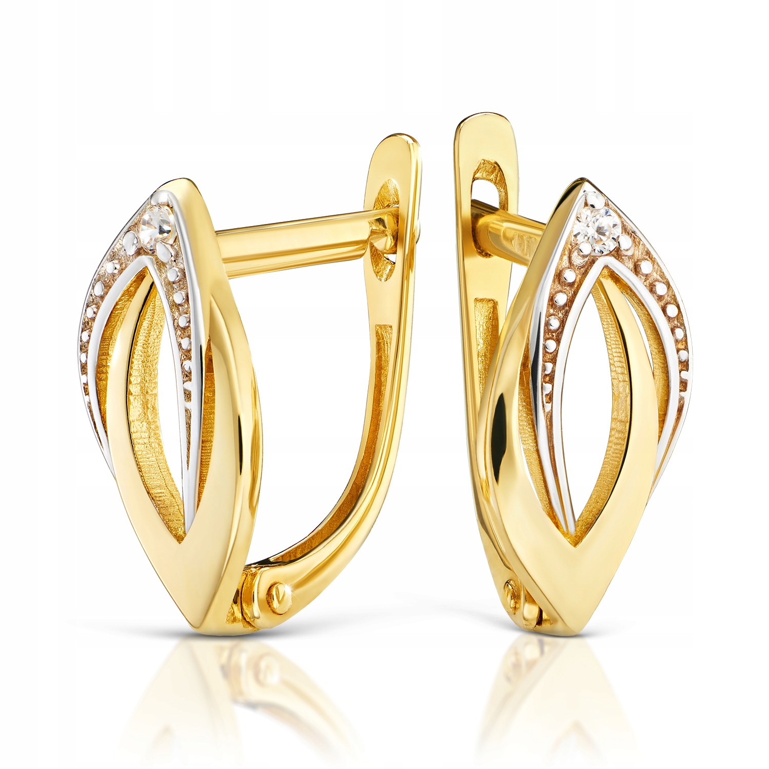 ZŁOTE KOLCZYKI Z CYRKONIAMI ZŁOTO 585 14K 217-1