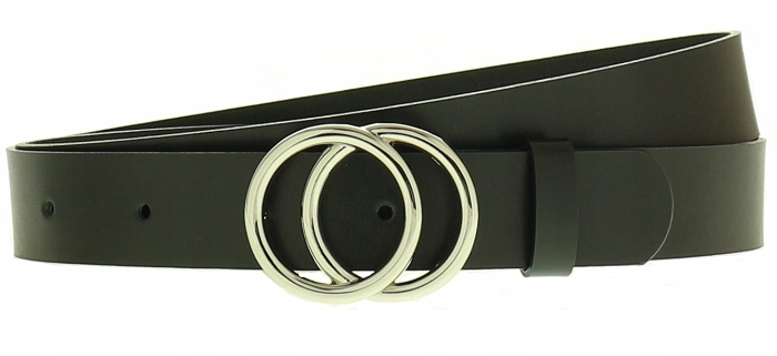 

elegancki szeroki paseczek pasek Czarny skórzany