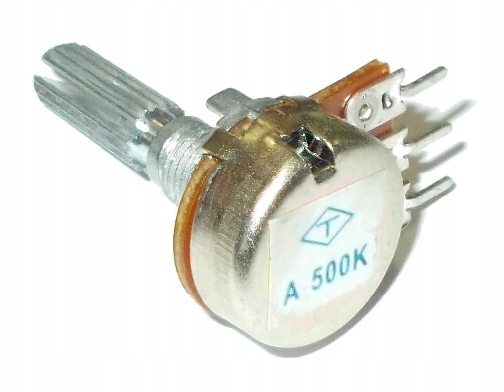 

Potencjometr Obrotowy 500k A500k oś25 5szt=5z 3827