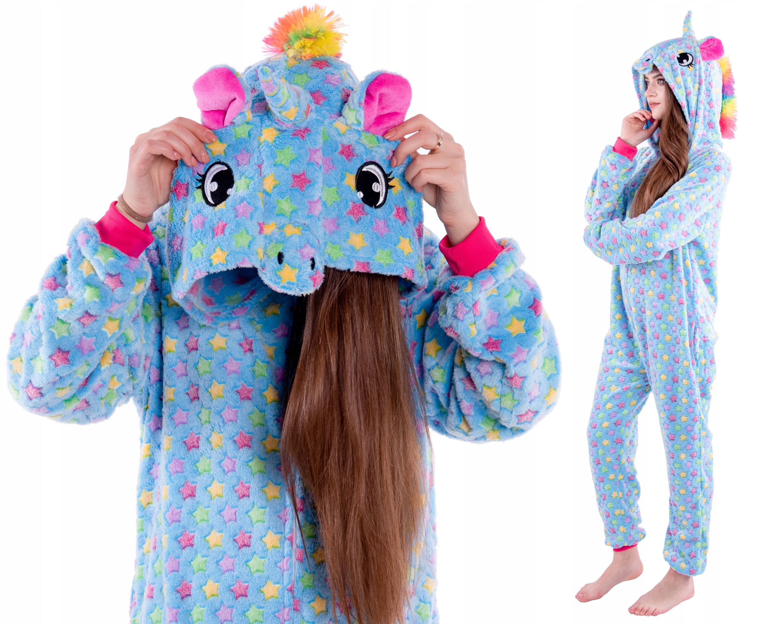 

Jednorożec Piżama Dzieci Kigurumi Gwiazdki 140