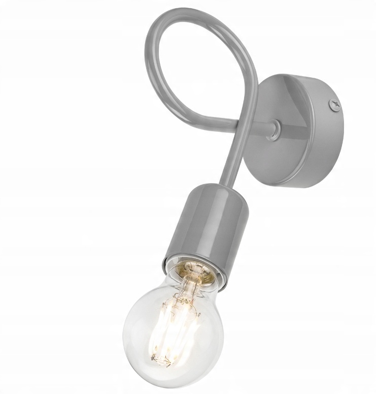 

Nowoczesny Szary Kinkiet Supełek Edison Camilla