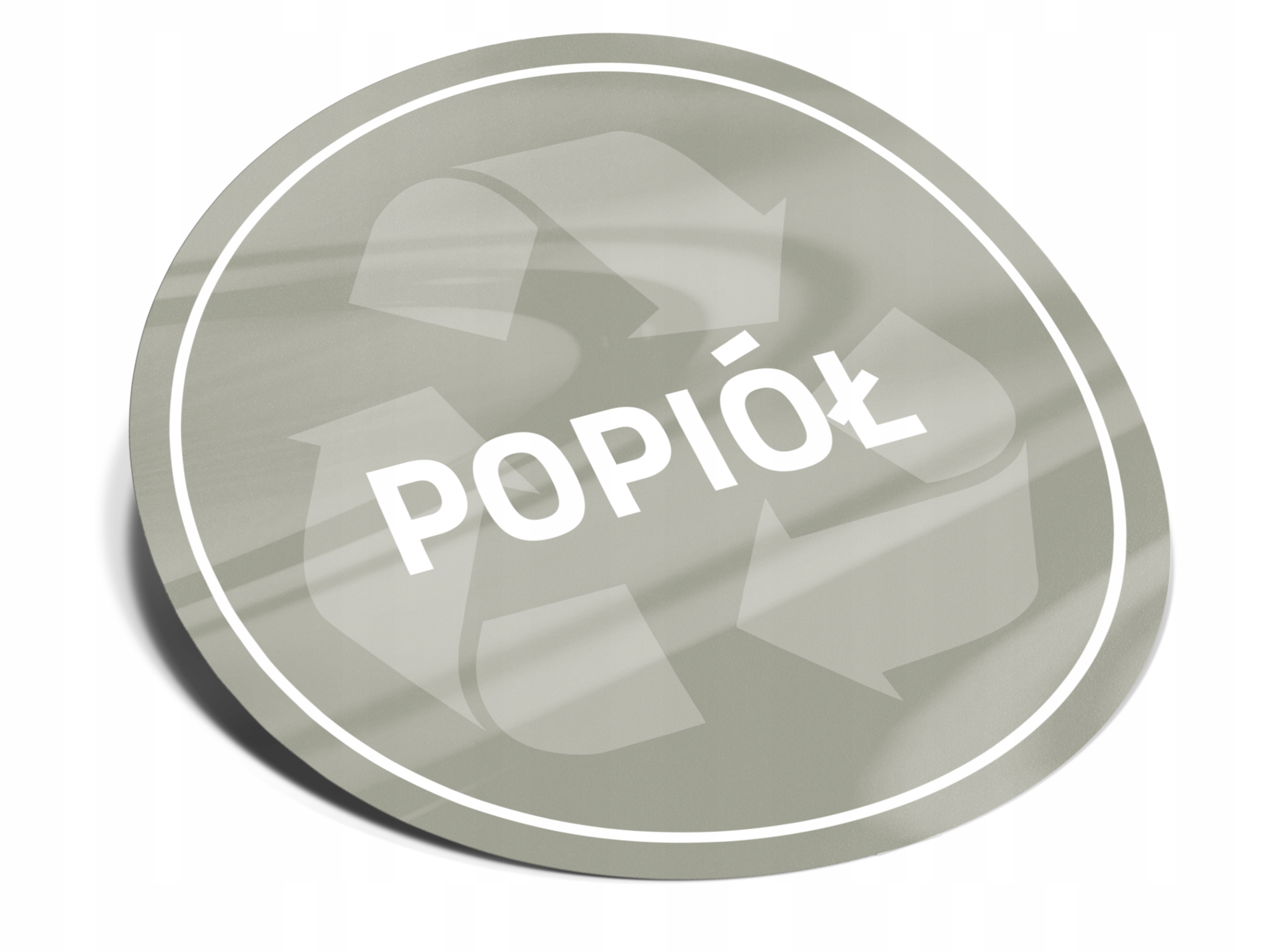 

Popiół - Naklejka na kosz segregacja śmieci 30cm