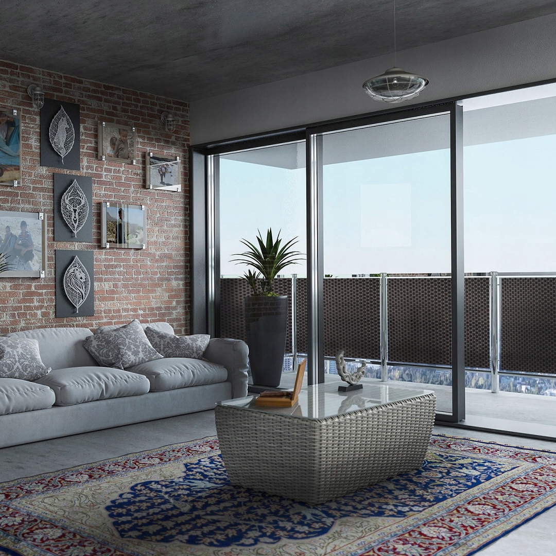 OSŁONA MATA BALKONOWE RATTAN TECHNORATTAN h 90CM NA WYMIAR + TRYTYTKI Szerokość produktu 90 cm