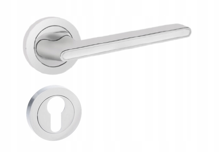 Klika Tesla chrom lesklá/bílá rozety Wb