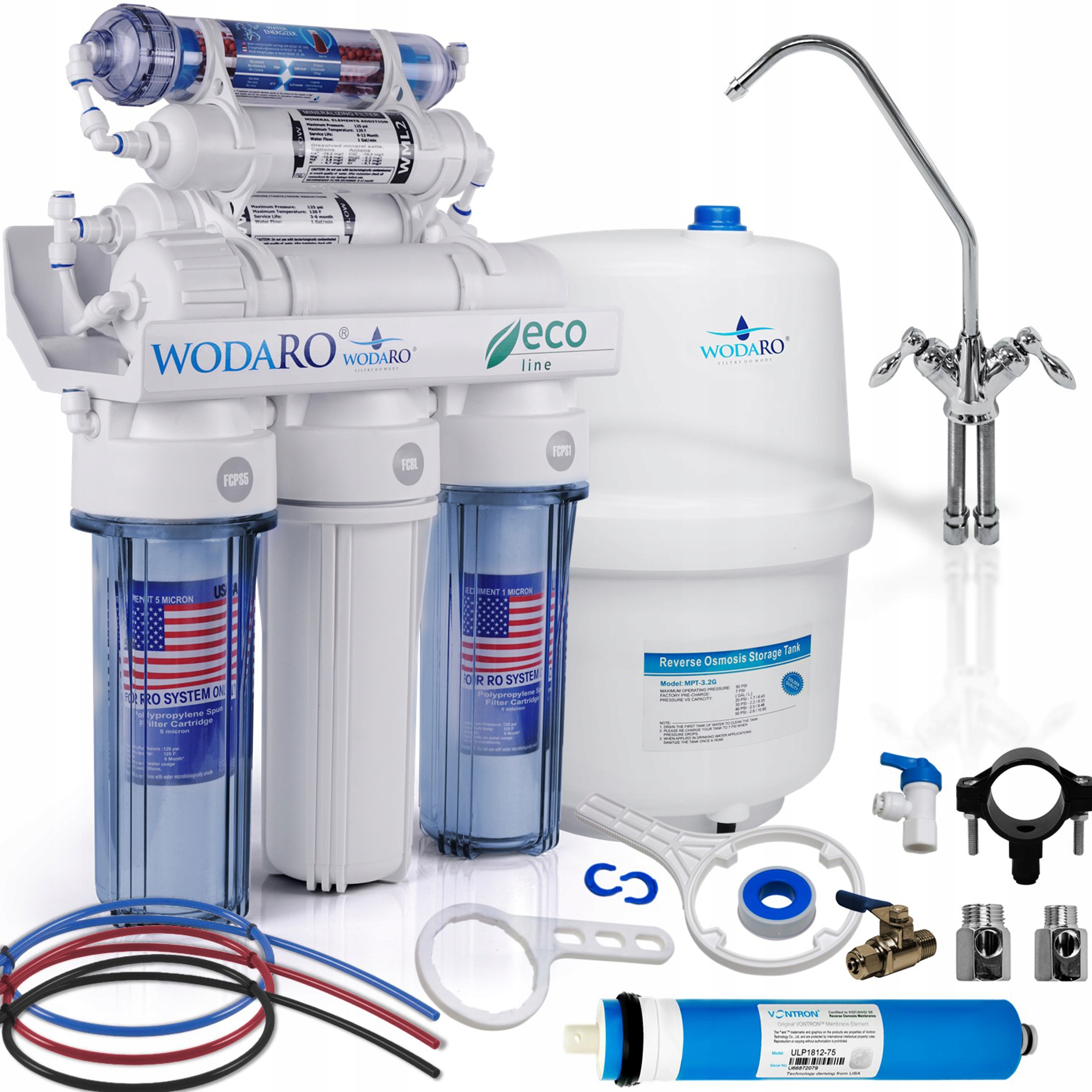 

Filtr Wody RO7 wodaRO Eco Osmoza Jonizator 75 Gpd