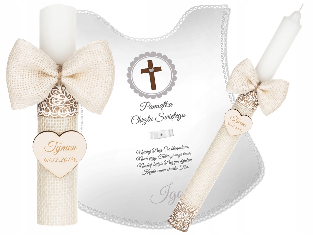 

Świeca Na Chrzest Szatka Do Chrztu Grawer Gromnica