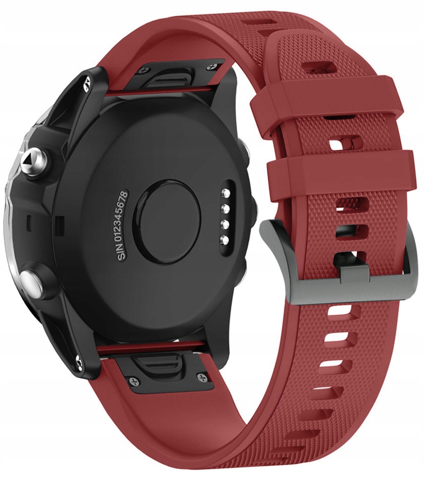 

Bordowy Silikonowy Pasek Garmin Epix 2 Slate Steel