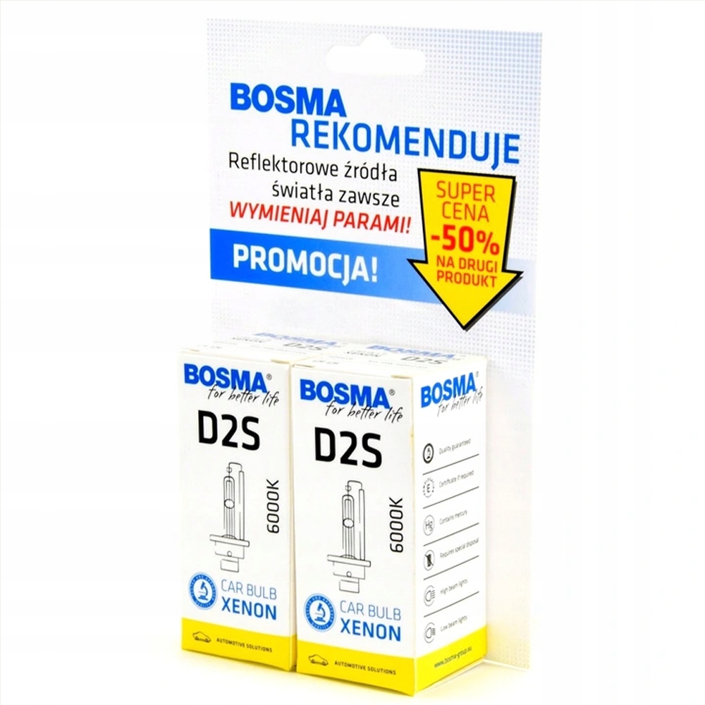 

Bosma Dwupak Xenon D2S 85V 35W P21D- 2 6000K 8498D