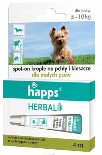 

Happs Krople Na Pchły I Kleszcze Psy Małe 5-10KG