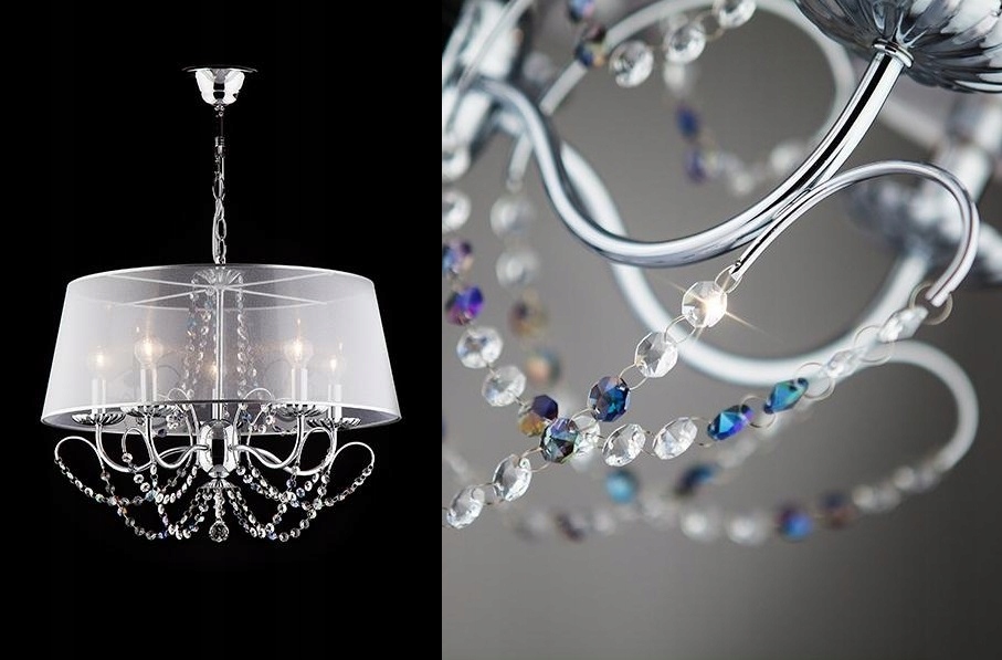 KINKIET ŚCIENNY KRYSZTAŁOWY FLORIDA 1 CHROM Długość/wysokość 34 cm