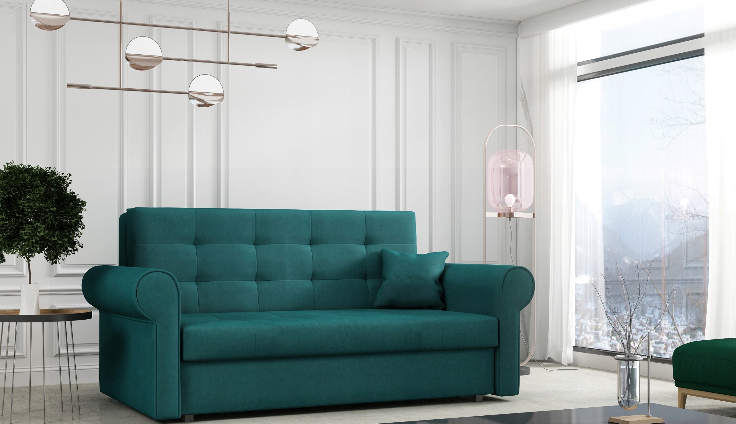 

Viva III Silver sofa skandynawska wybór tkanin