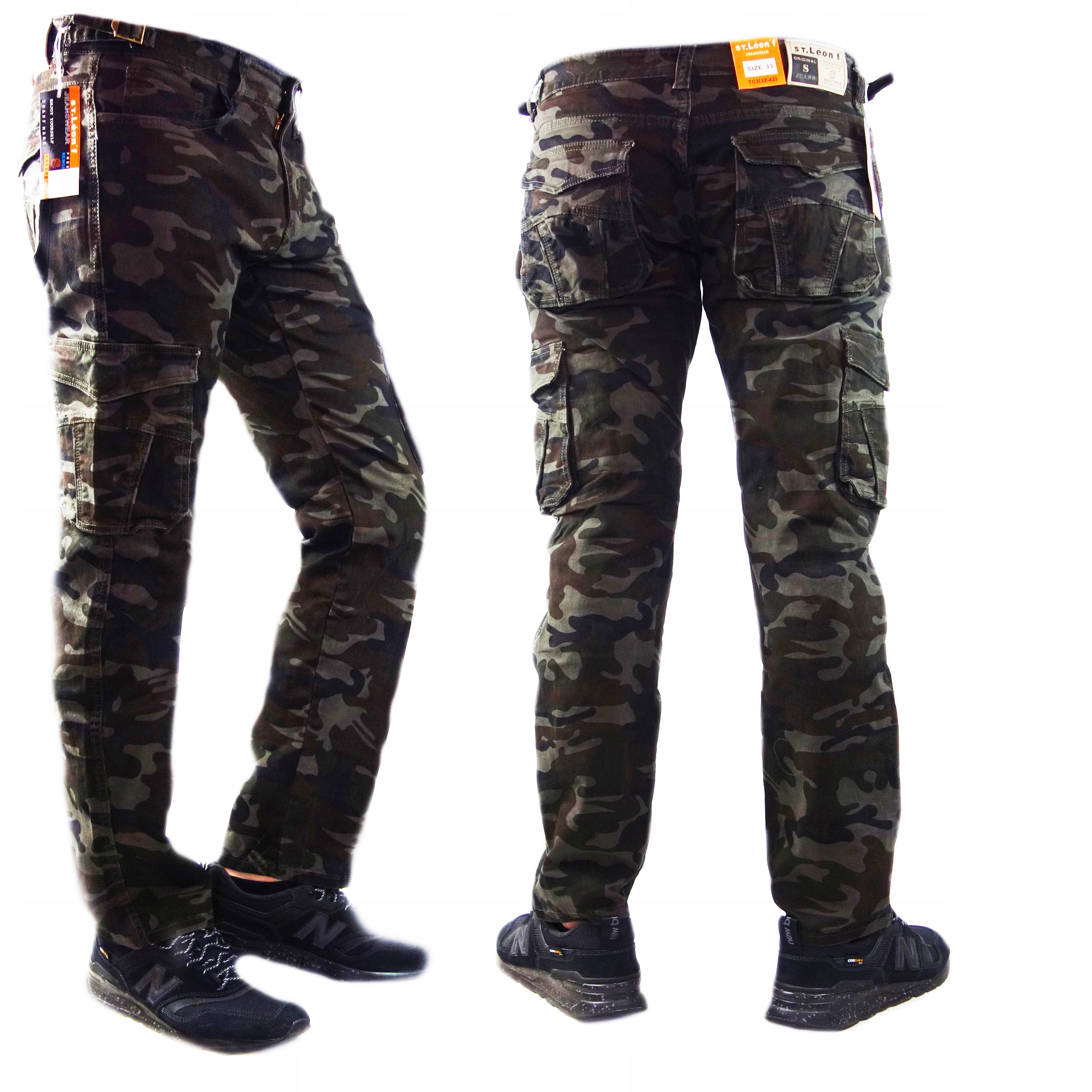 

Spodnie Bojówki Moro Robocze Kieszenie